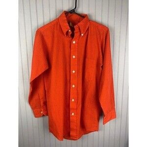 Kings Road Size S Mens Shirt Long Sleeve Button Down Orange